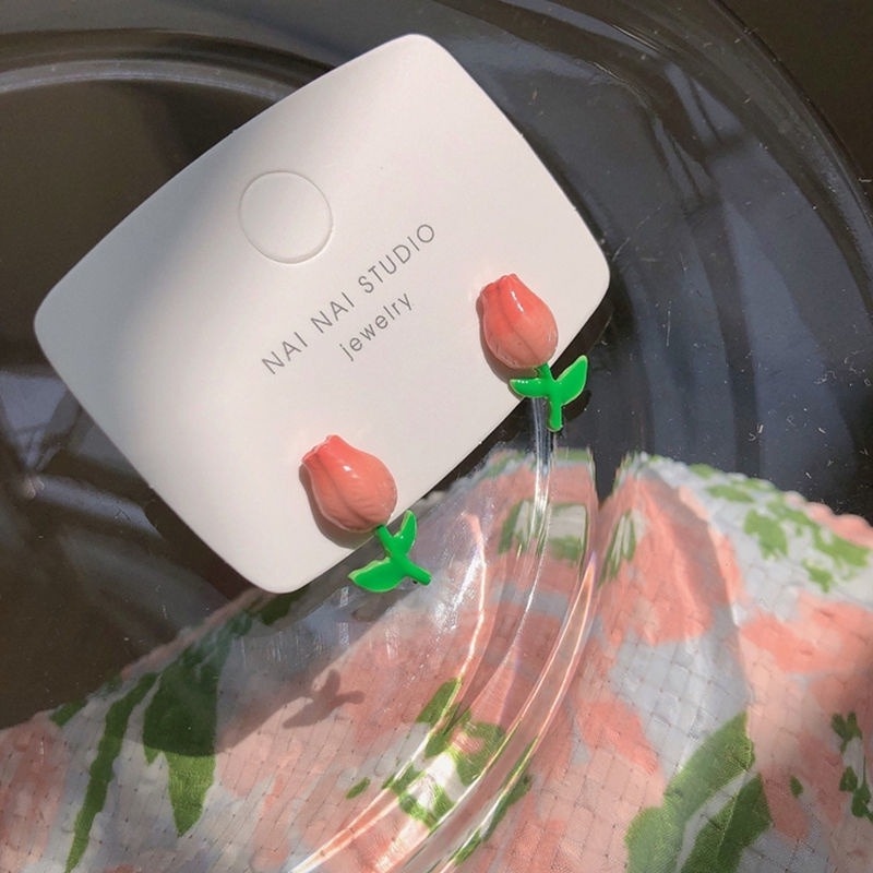 Bông Tai S925 Hình Hoa Tulip Dễ Thương