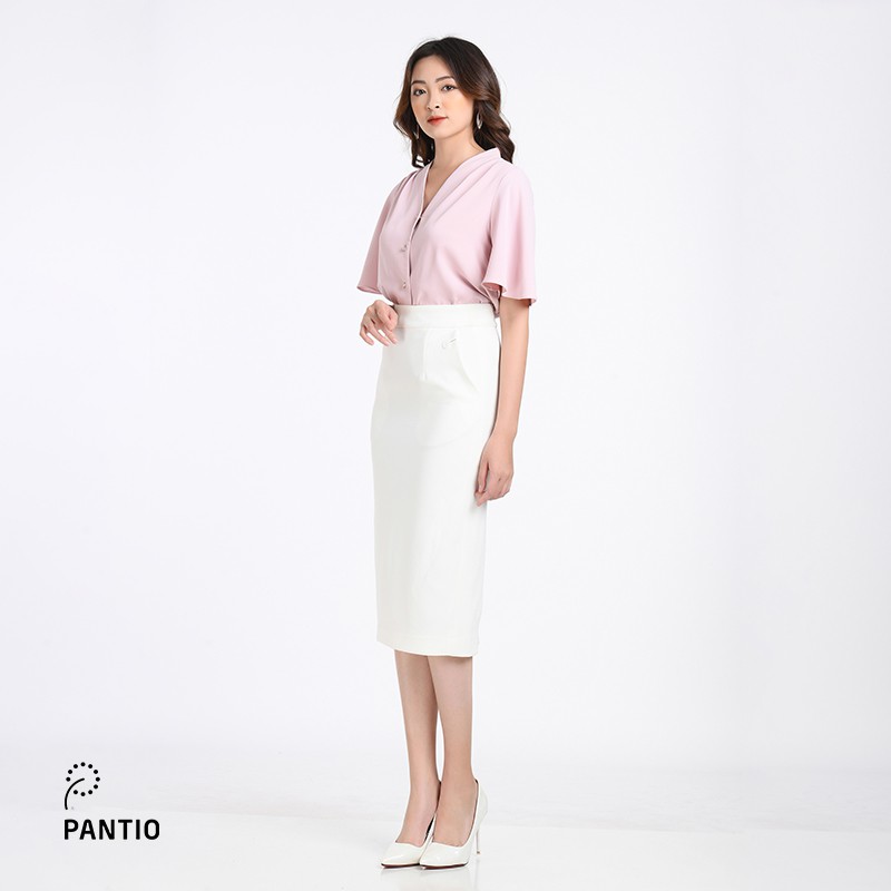 Áo sơ mi nữ chất liệu thô, dáng suông tay lỡ bồng xòe FAS52391 - PANTIO