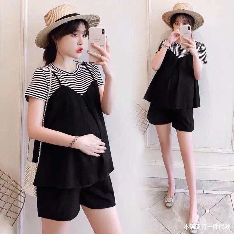 Bộ ĐÙI BẦU thời trang MAMADRESS thiết kế rẻ đẹp chất mát mẻ thoải mái cho mẹ bầu mặc đi chơi đi dạo ở nhà