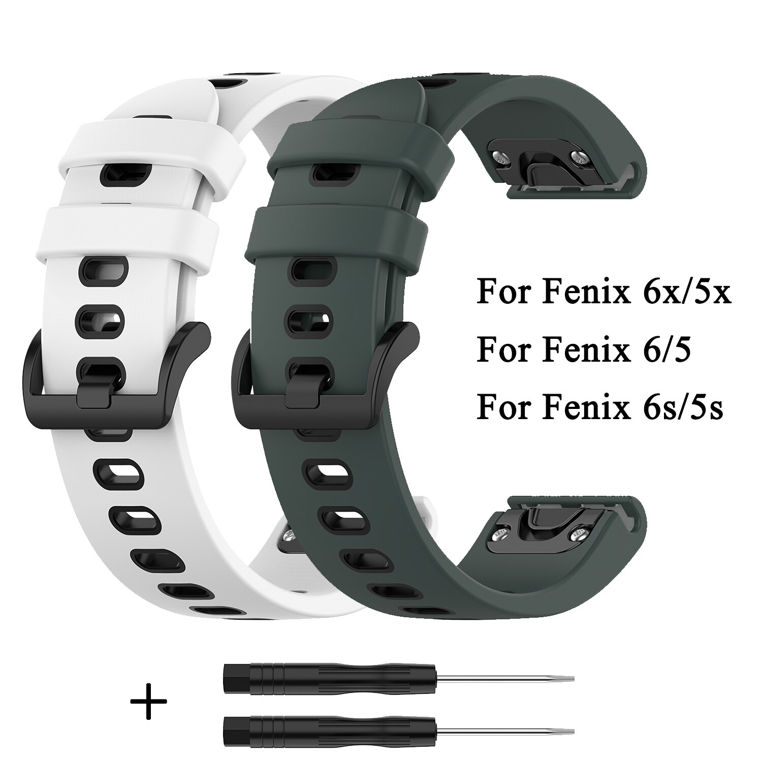 20mm Double Color Soft Silicone Band For Garmin Watch Fenix 6S Pro 5 5S Plus D2 Delta S Quick Release Easy Fit Leisure Sport Strap Wristband