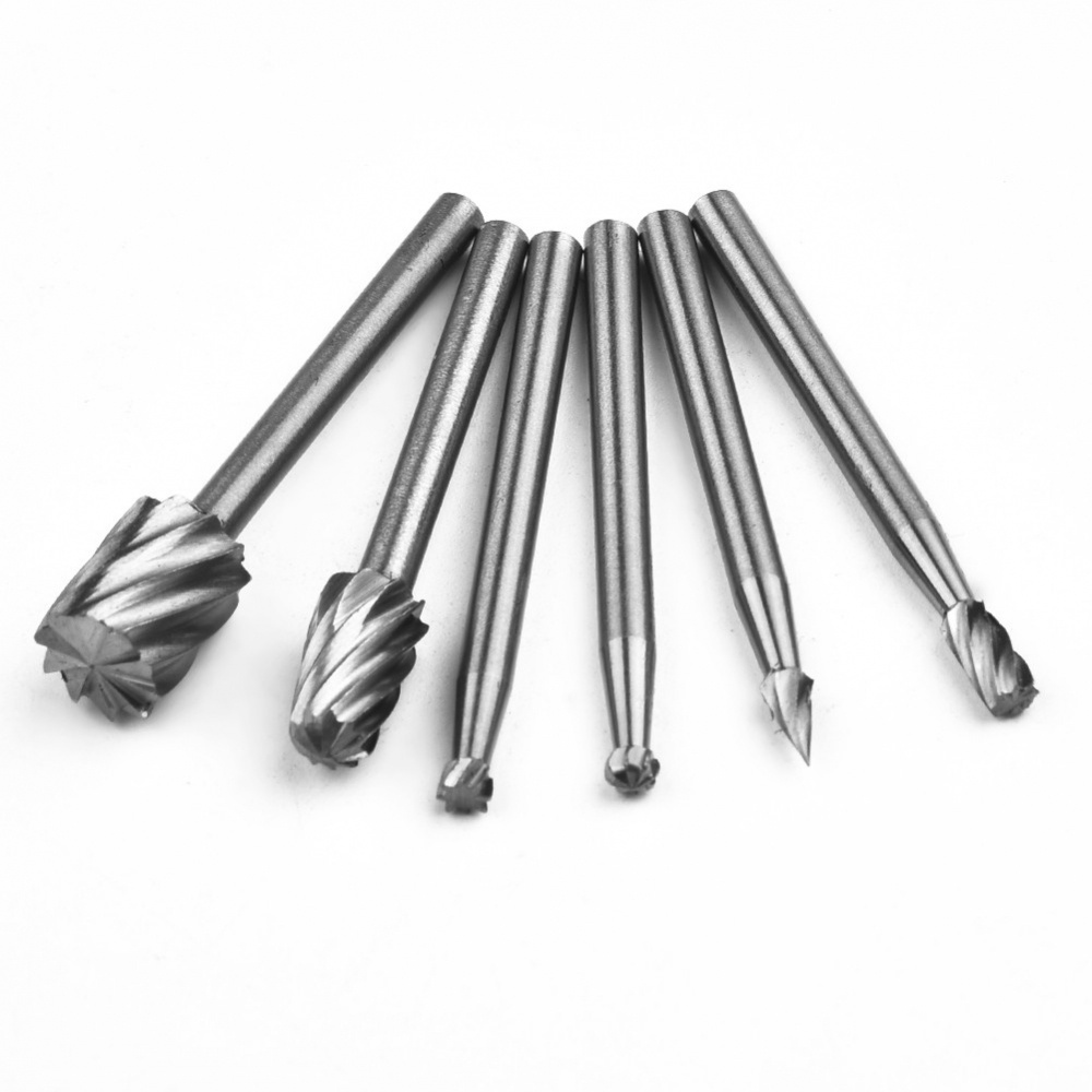 Set 6 mũi khoan mài xoắn HSS mini điêu khắc gỗ chuôi 3mm