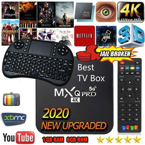 【COD】NEWSET 5G TV BOX  MXQ PRO 4K Smart TV Box 1G+8G Rk3229 Quad Core Android 7.1 3D Player Mxqpro