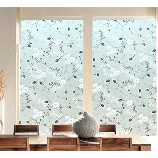 Cuộn 5m giấy dán kính hoa lá đen - 0.45m *5m