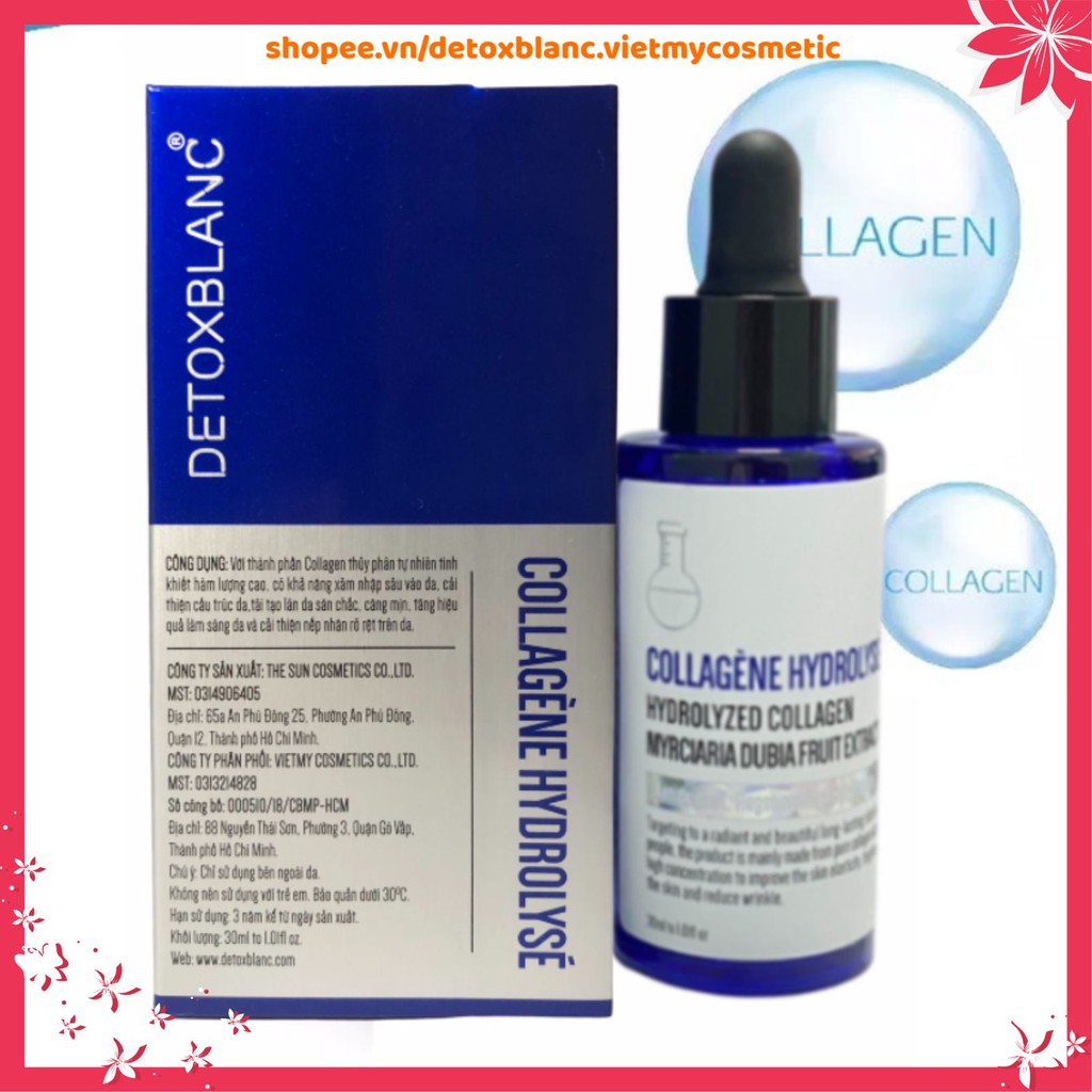 Serum dưỡng Colagel thuỷ phân dưỡng trắng da mặt chuyên sâu detox blanc