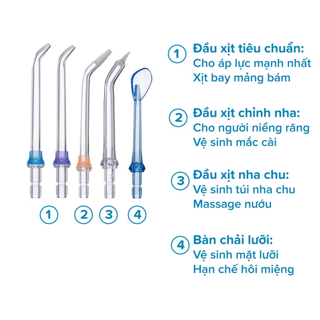 Máy tăm nước H2O Floss HF- 6P chính hãng Maxcare Nhật Bản, có 5 chế độ, chất liệu nhựa ABS cao cấp-Màu trắng