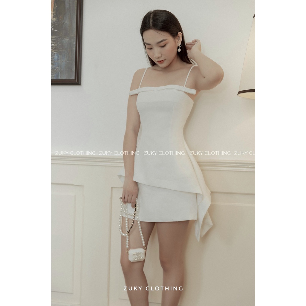 [ ZUKY CLOTHING ] Sét 2 dây nơ ôm eo tôn dáng tiêu thư màu trắng
