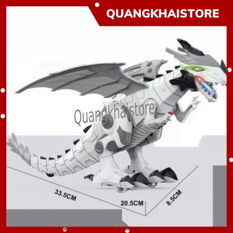 Khủng Long Robot Phun Khói - Lửa Điện Sử Dụng Pin