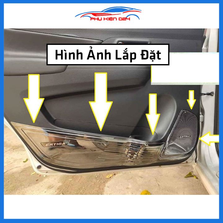 Bộ ốp tapli Ertiga 2019-2020-2021-2022 vân Titan chống xước va đập khi mở cửa và làm đẹp xe