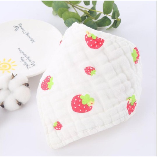Yếm tam giác 6 lớp siêu mềm thấm, yếm xô Organic có cúc bấm điều chỉnh cho bé giữ ấm