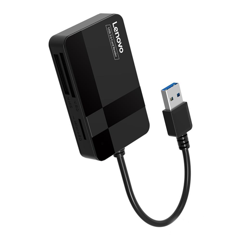 Đầu đọc thẻ USB 3.0 Lenovo D302 4 trong 1 (TF, SD, CF, MS) - Hàng Chính Hãng