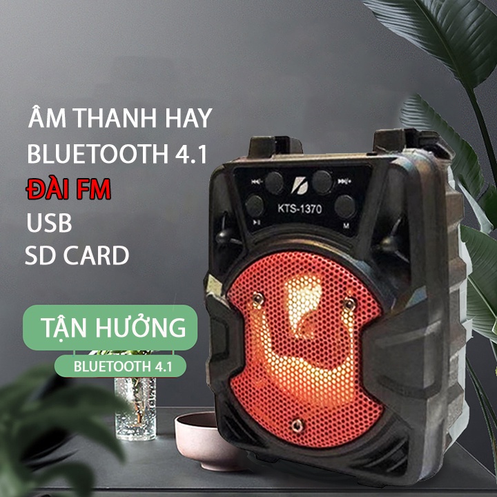 [Freeship] loa bluetooth không dây kẹo kéo mini KTS 1370 nghe nhạc hay, âm thanh chất lượng, hỗ trợ cắm thẻ nhớ, Usb, FM