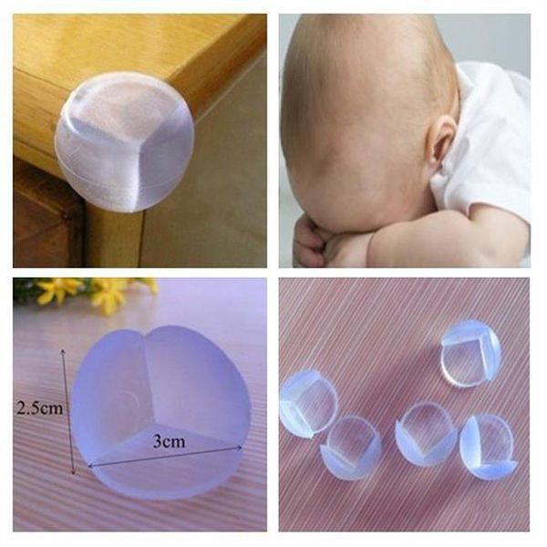Set 10 miếng bọc góc bàn hình cầu bằng silicon