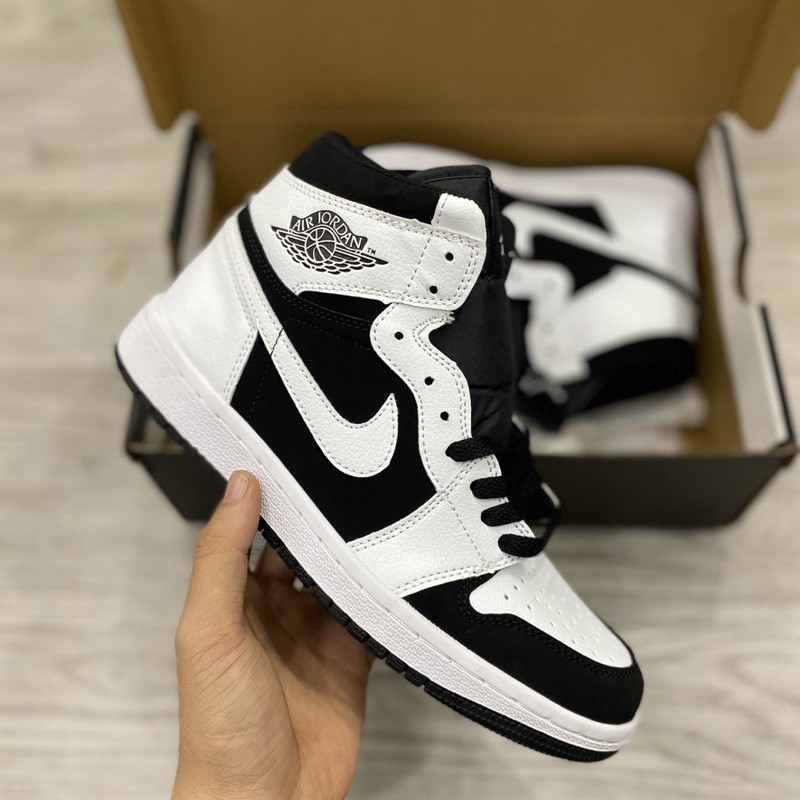 (FREESHIP+HỘP+QUÀ) Giày thể thao AIR JORDAN 1 Retro High trắng đen cổ cao