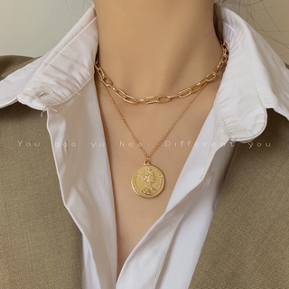 Dây Chuyền Mạ Vàng Hai Lớp Mặt Hình Học