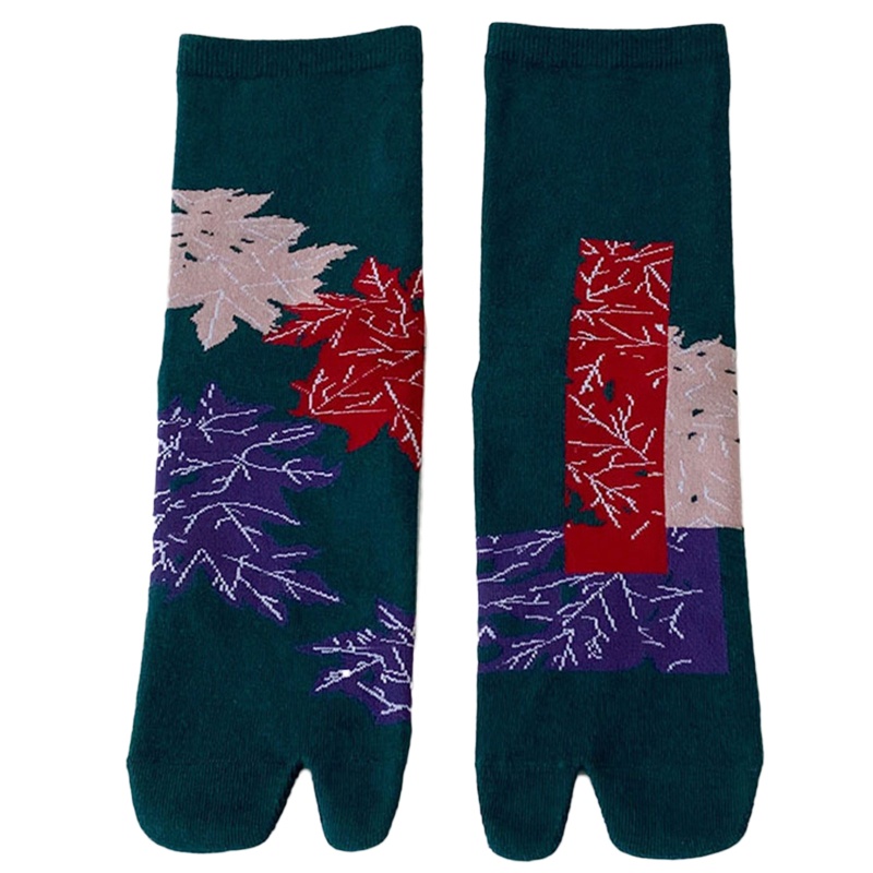 Xiangbao Vớ Xỏ Ngón 2 Ngón In Chấm Bi Trừu Tượng Phong Cách Nhật Bản Sanda