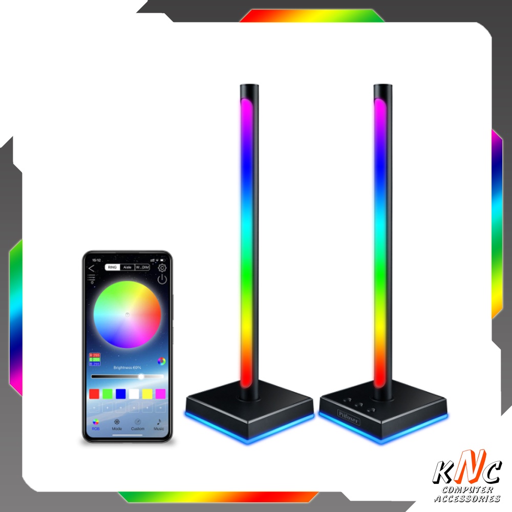 Giá Treo Tai Nghe Piifoxer 2 Tích Hợp Led RGB Chỉnh Màu Qua App Điện Thoại Bao Gồm 2 Cột Đèn Trang Trí