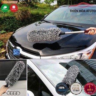 Chổi chuyên dụng nano lau rửa xe ô tô  - cán kéo dài,sợi lông siêu min,lau siêu sạch, tẩu sạch mọi vết bẩn cứng đầu