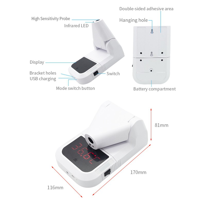 Nhiệt Kế Hồng Ngoại Treo Tường Tiện Lợi Dễ Sử Dụng | BigBuy360 - bigbuy360.vn