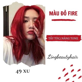 Thuốc nhuộm màu đỏ lửa fire red kèm trợ dưỡng găng tay