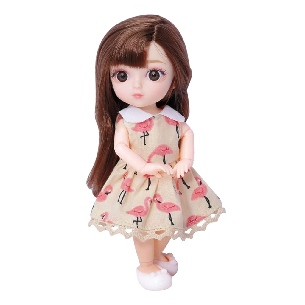 Búp Bê Tóc Dài 16cm Có 12 Khớp Nối Cho Búp Bê Bjd