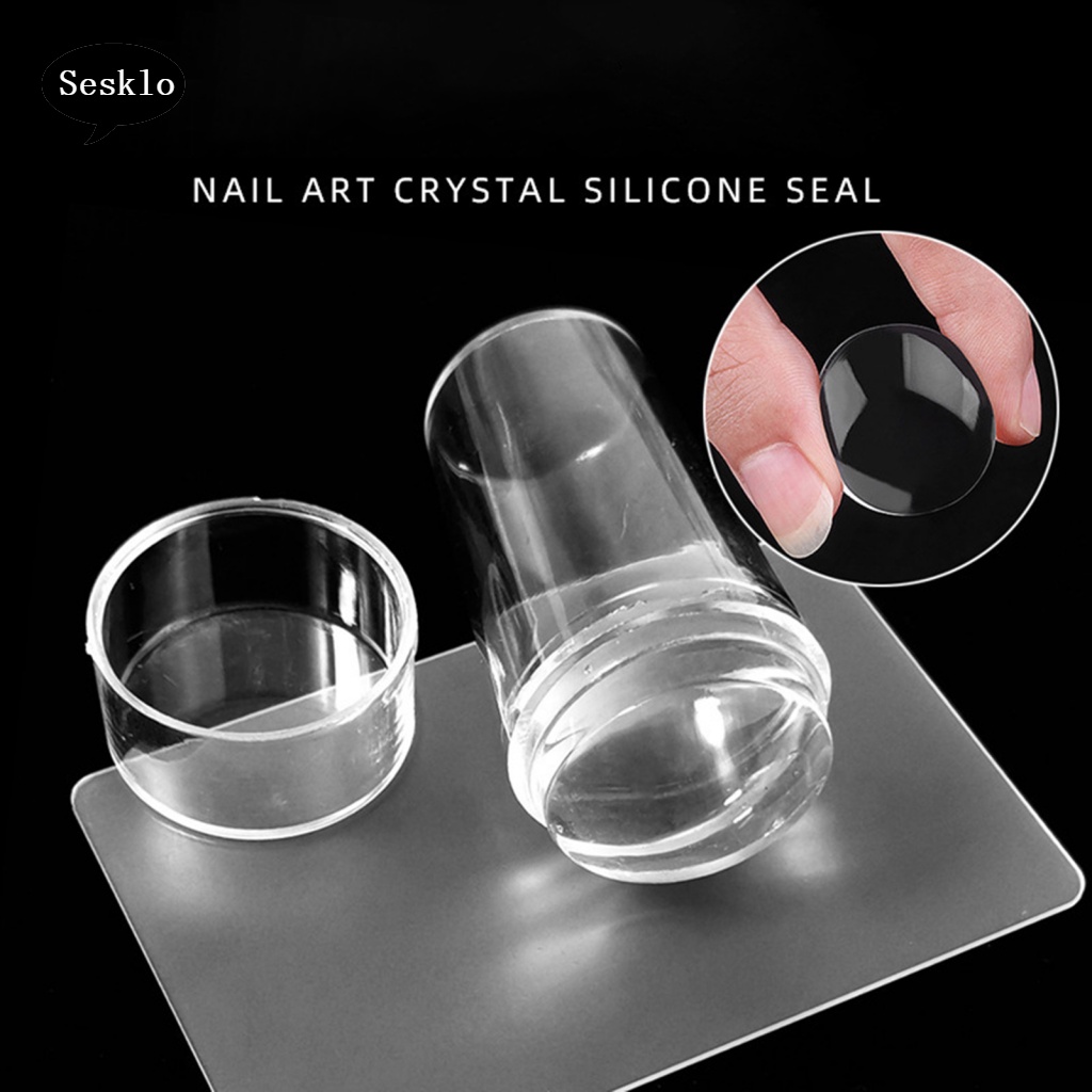 1 Bộ Dụng Cụ In Hình Móng Tay Bằng Silicone Trong Suốt Kèm Dụng Cụ Dán