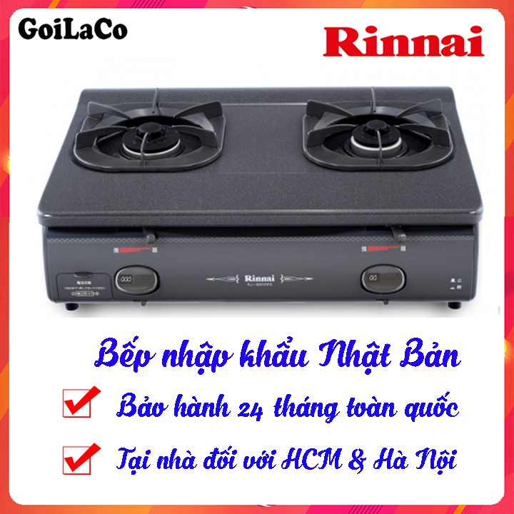 Bếp ga đôi 6 tấc Rinnai RJ 8600FE, Nhập khẩu Nhật Bản, đánh lửa IC