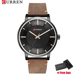 Đồng hồ kim thạch anh CURREN 8332 chống thấm nước thiết kế dây đeo bằng da thời trang cho nam