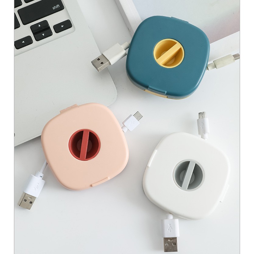 Hộp Đựng Cáp Sạc / Tai Nghe Xoay Được