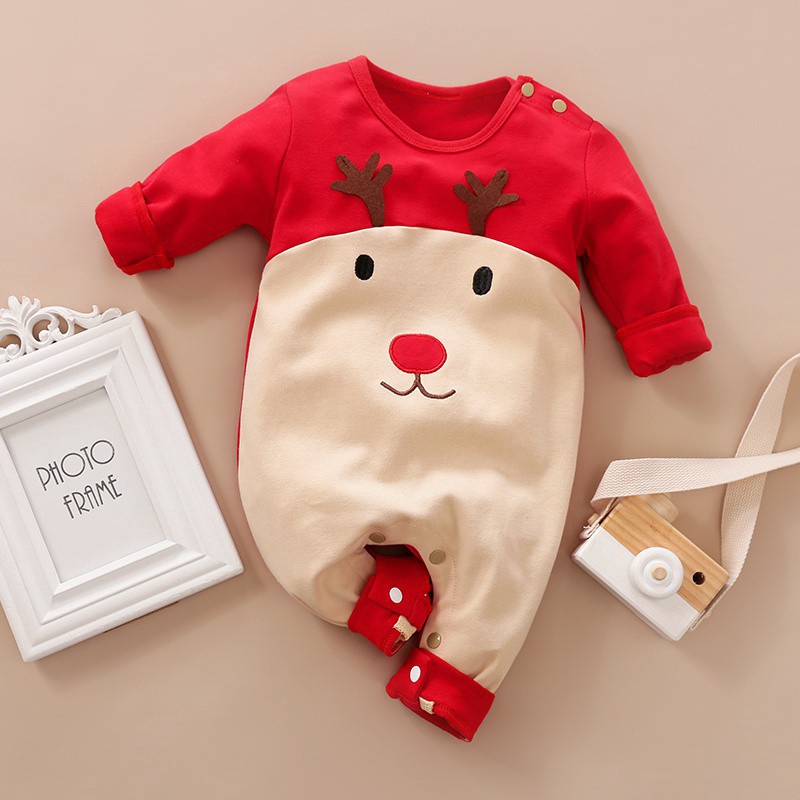 Trang phục Giáng sinh Quà tặng Giáng sinh Dễ thương Deer Baby Boy Girls Girls Jumpers Quần áo