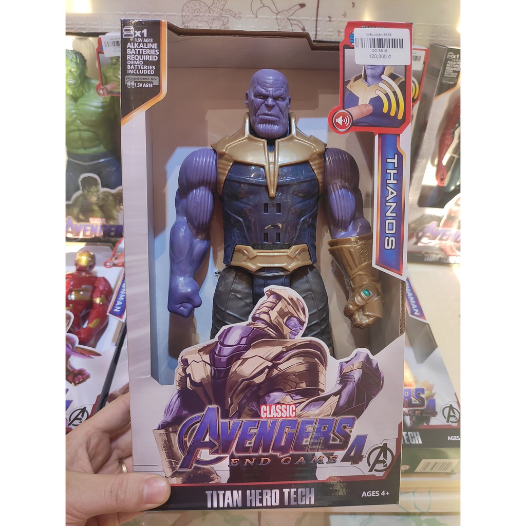 [Ảnh thật] Mô hình Siêu nhân Avengers cao cấp có đèn + nhạc cao 30cm