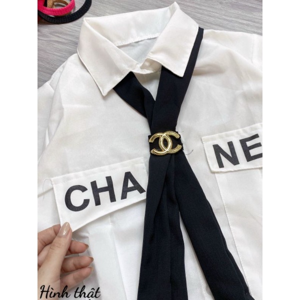 Set áo sơmi caravat kèm chân váy tennis caro P988