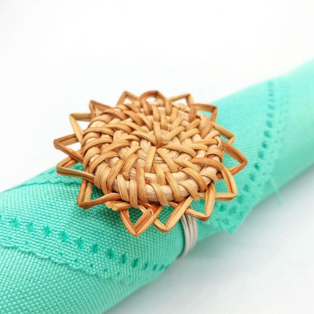 IVORY Vòng Giữ Khăn Ăn Bằng Vải Dệt Mộc Mạc Cho Nhà Bếp / Tiệc Cưới