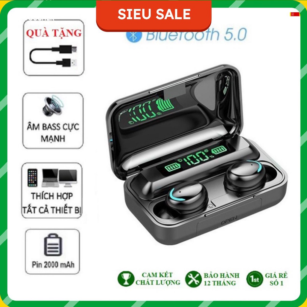 Tai Nghe Bluetooth 5.0 Amoi F9 Pro Không Dây True Wireless Bản Quốc Tế Nút Cảm Ứng Kiêm Sạc Pin Dự Phòng - F9 PRO