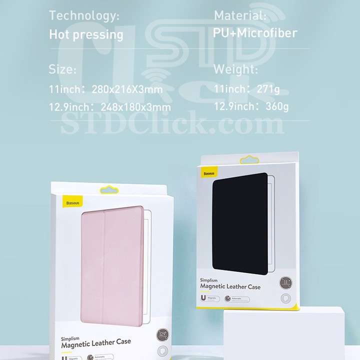 BAO DA IPAD PRO 12.9 2020 BASEUS SIMPLISM THREE-FOLD NAM CHÂM HÍT LƯNG CHÍNH HÃNG | BigBuy360 - bigbuy360.vn