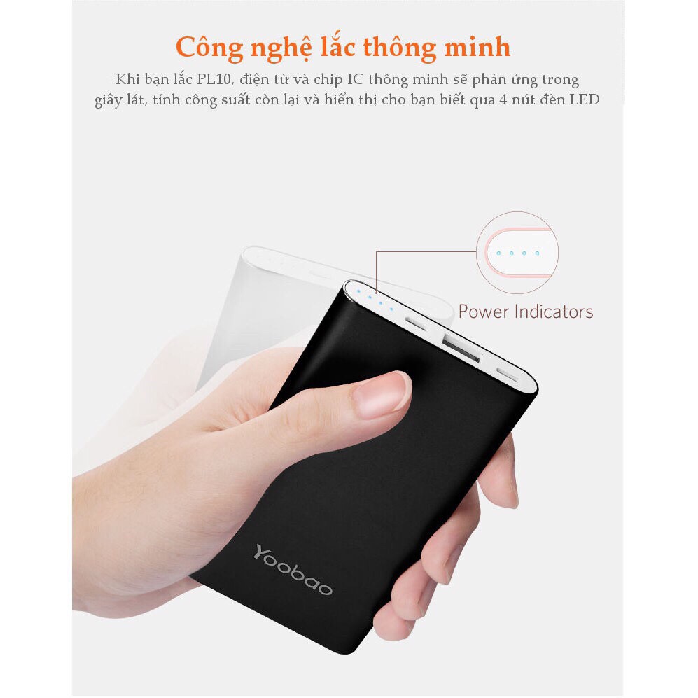 Sạc Dự Phòng Yoobao Polymer 10000mAh PL10 Chính Hãng