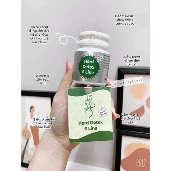 Viên Uống Detox Cell Màu Xanh Hỗ Trợ Giảm Mỡ Bụng Herb Detox S Line chính hãng
