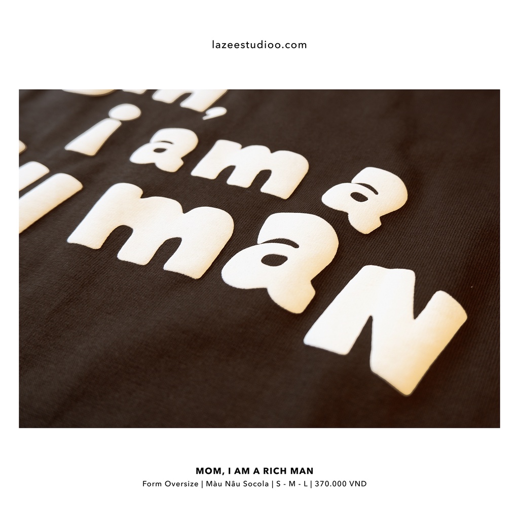 Áo thun - RICH MAN | LAZEE STUDIOO | Nâu Sữa - Nâu Socola - Xanh Lá - Đen | Form Oversize
