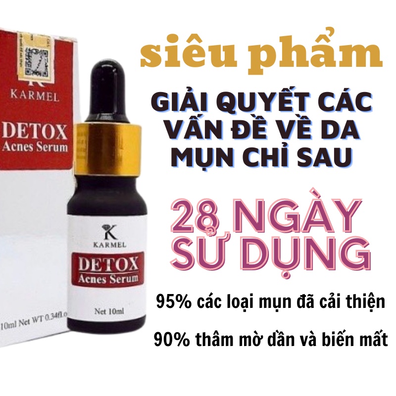 Serum giảm mụn mờ thâm- kamel Detox acnes 10ml, mĩ phẩm giảm thâm mụn