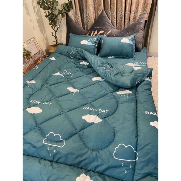 Bộ 5 món chăn phao ga gối poly cotton hàng loại 1 mẫu mới 2021