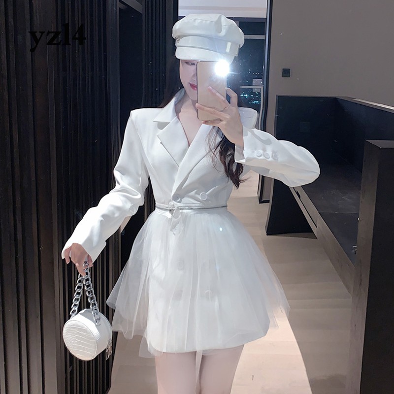 Đầm Dài Tay Phối Lưới Thời Trang Thanh Lịch Dành Cho Nữ
