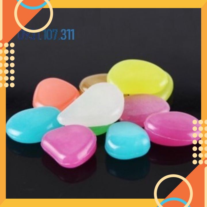 Đá phát sáng trang trí bể, hồ cá; chậu cây, sân vườn. Set 50 viên