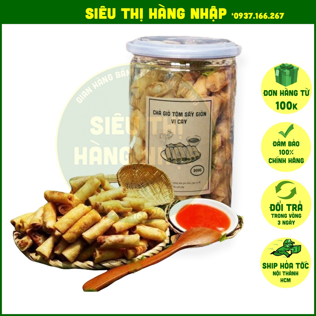 [350g] Chả giò tôm sấy ăn liền siêu ngon, chả ram tôm đất, snack bimbim, đồ ăn vặt ngon rẻ