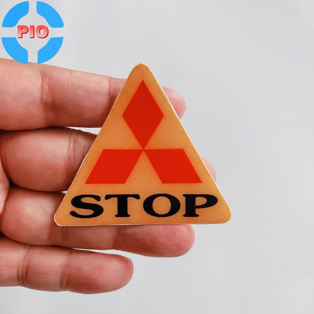 Tem Logo STOP Phản Quang Dập Nổi Dán Xe Máy