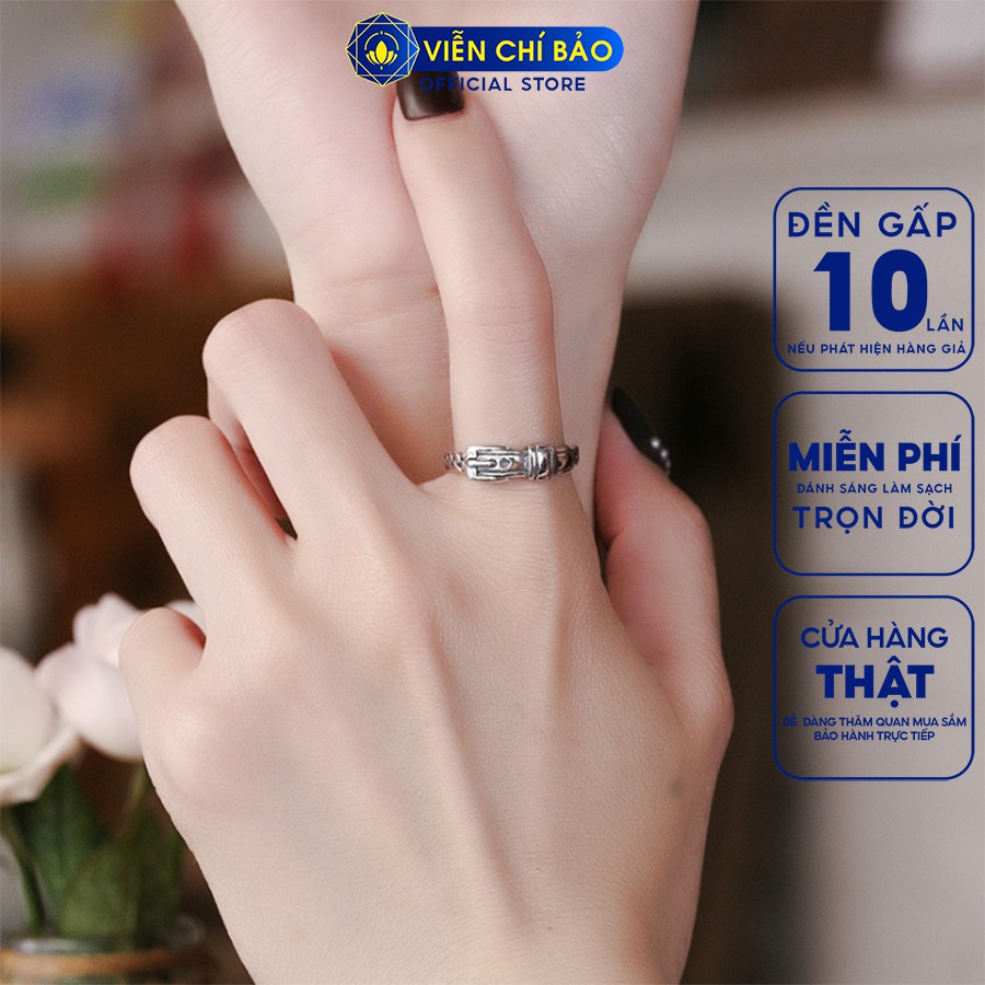 Nhẫn bạc nữ họa tiết dây lưng hở cá tính chất liệu bạc Thái 925 thời trang phụ kiện trang sức nữ Viễn Chí Bảo N000319