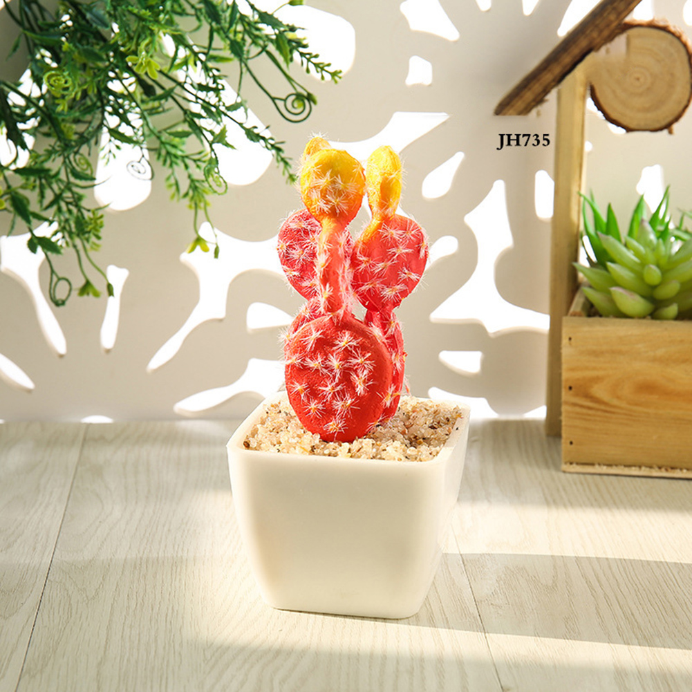 Chậu cây xương rồng giả để trang trí nội thất