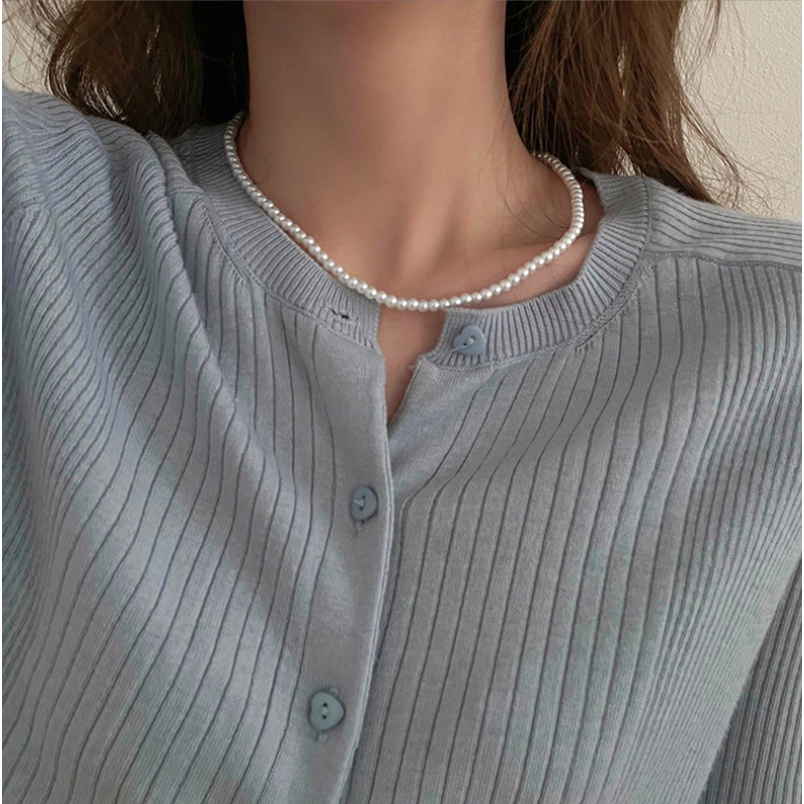 Dây chuyền nữ vòng cổ ngọc trai nhân tạo phong cách sang trọng hạt 4-6-8-10mm