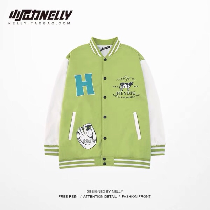 Áo khoác nelly sale tay da (có sẵn) soda chữ h