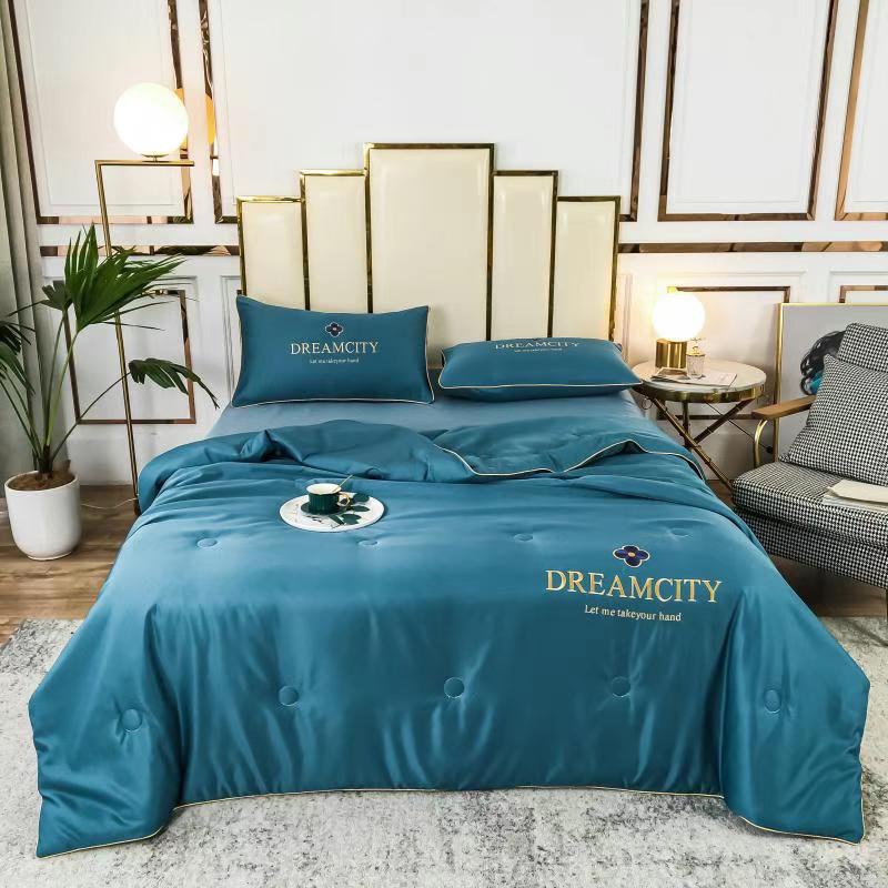 Bộ chăn ga gối lụa Dream city nhập khẩu cao cấp,bộ chăn ga gối lụa sang-xịn-mịn 4 món đủ kích cỡ