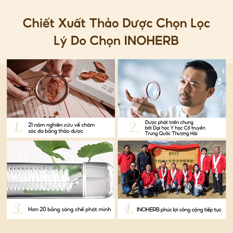 Kem dưỡng da INOHERB chiết xuất hoa trà trẻ hóa làm săn chắc làn da chống lão hóa 3g