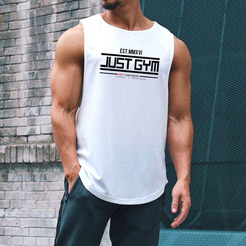 Áo Thun Lưới Thoáng Khí Nhanh Khô In Họa Tiết Thương Hiệu Mới Cho Nam Tập Thể Hình